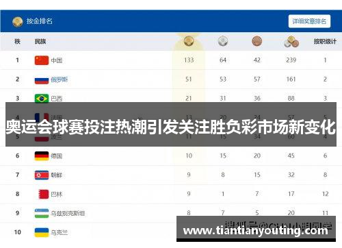 奥运会球赛投注热潮引发关注胜负彩市场新变化